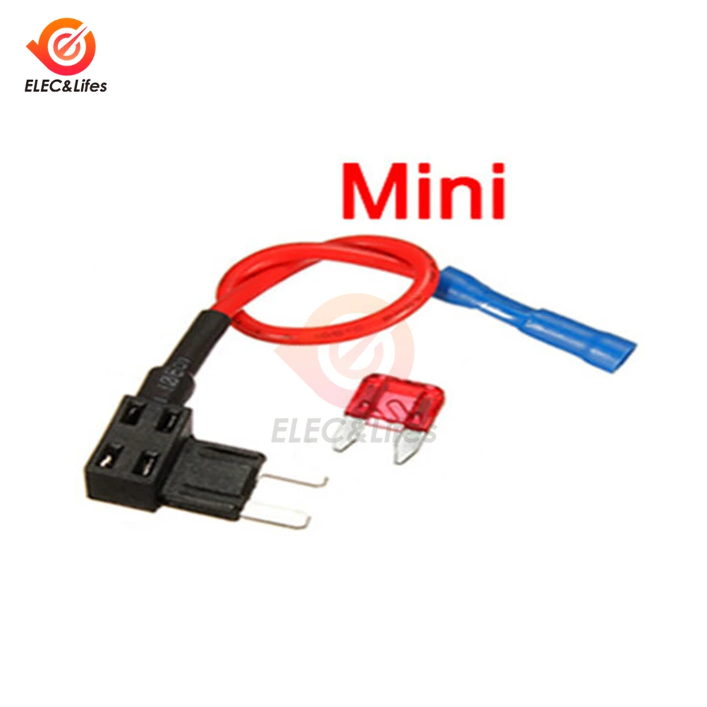 12 В автомобильный лопастной держатель предохранителя Add-a-circuit TAP Adapter Micro Mini standard ATM, APM Blade Автомобильные предохранители с 10A AMP предохранитель провода