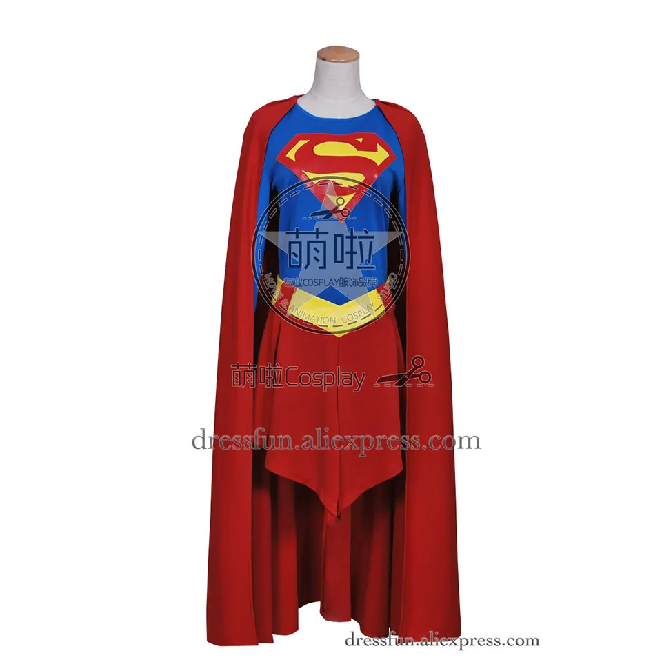 Супермен супердевушка супергерой косплей Kara Zor-El костюм DC Comics красная накидка