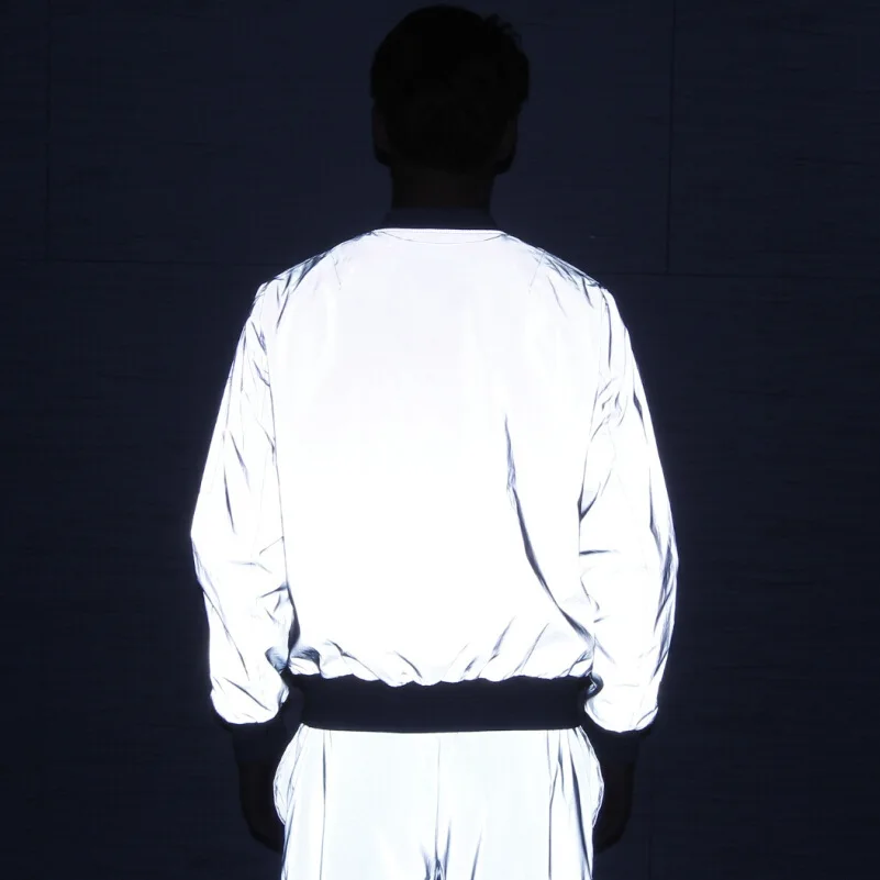 Мужская куртка светоотражающая Повседневный хип хоп Ночной светильник