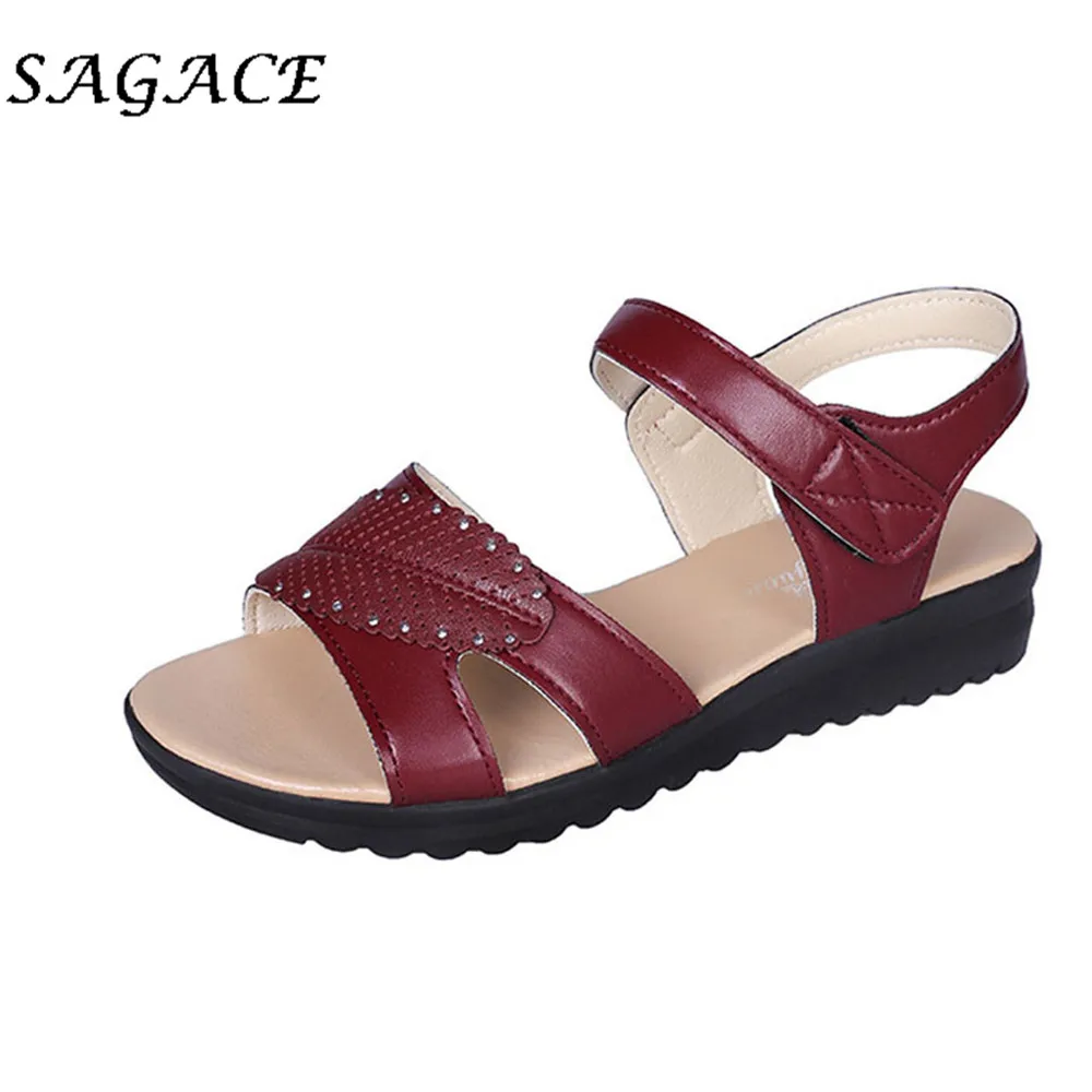 Сандалии SAGACE женские кожаные на танкетке элегантные пляжные босоножки туфли