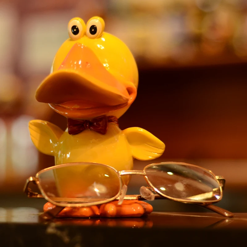Милая желтая утка очки в виде животных подставка для очков изделия из смолы