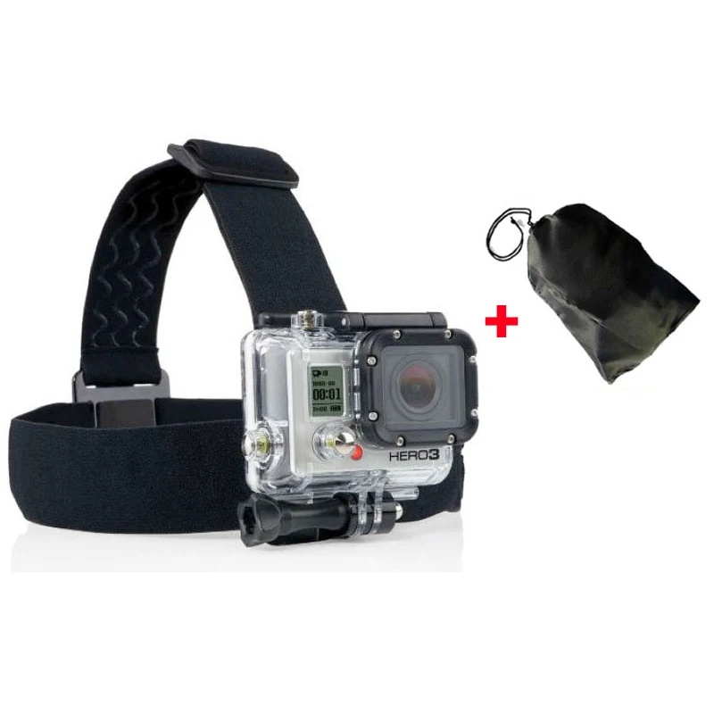 Для GoPro Аксессуары Эластичный регулируемый головной ремень крепление ремень сумка для Go pro 5 4 SJCAM SJ4000 Xiaomi Yi eken H9 Экшн-камера