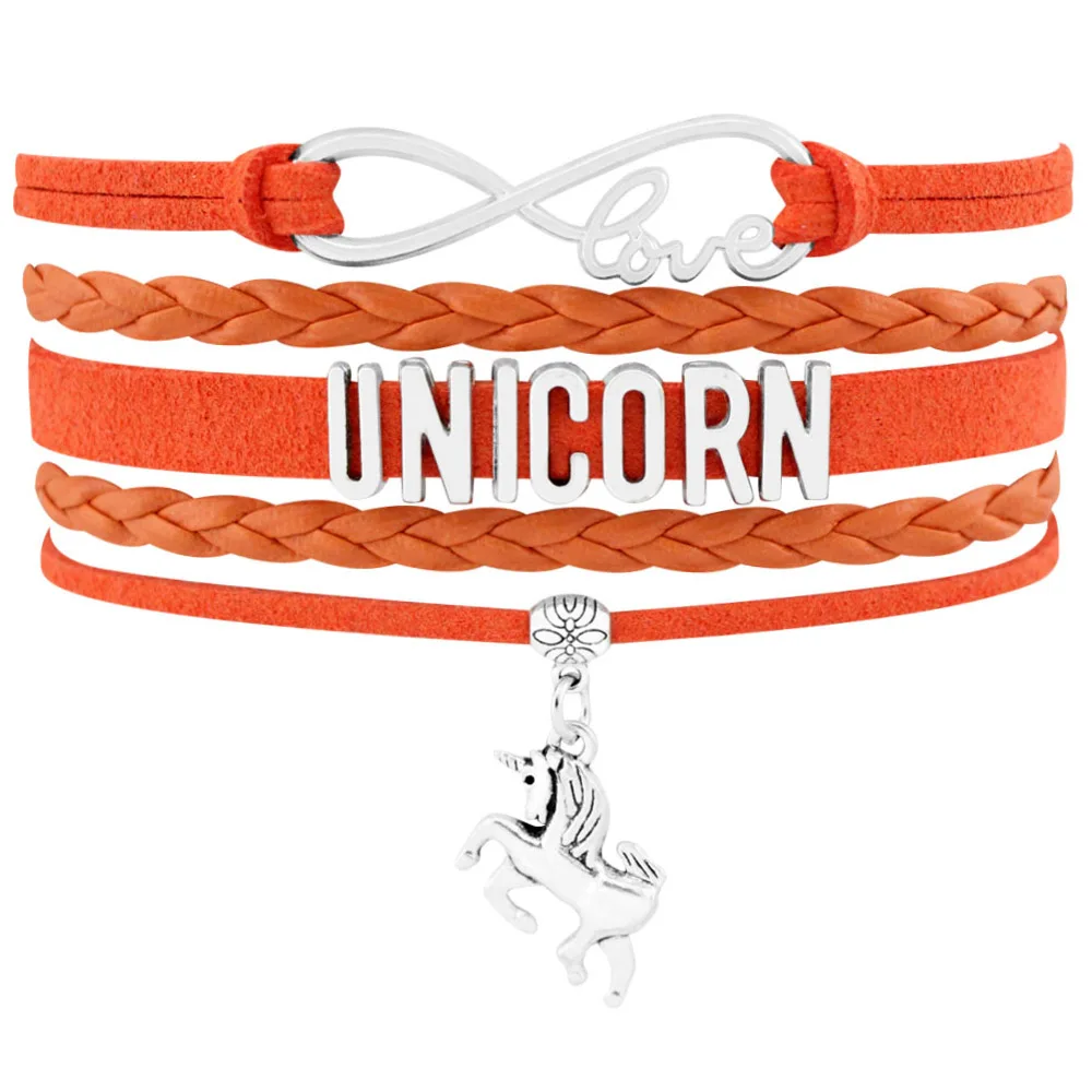 Браслеты и браслеты Infinity Love UNICORN с шармом мамы единорога из кожи на Рождество ювелирных изделий День рождения подарок.