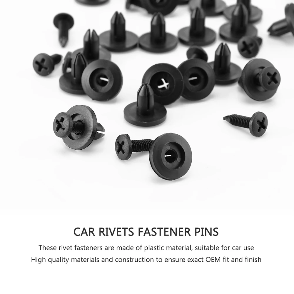100Pcs Auto Car Plastic Push Pin Rivet Fasteners Trim Moulding Clip Screwdriver Panel Set for Volvo/BMW/Ford/Toyota/Honda | Автомобили и