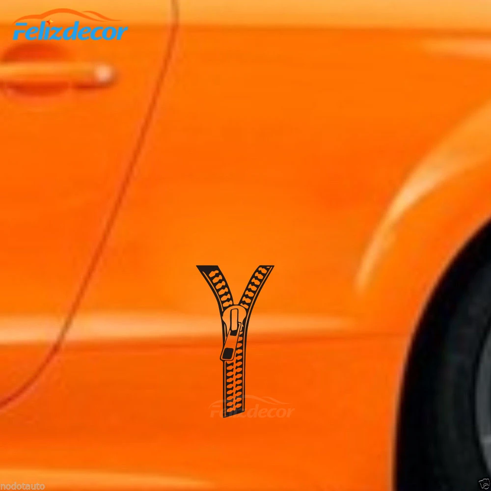 Огромная Одежда металлическая молния забавная затычка Автомобильная роспись