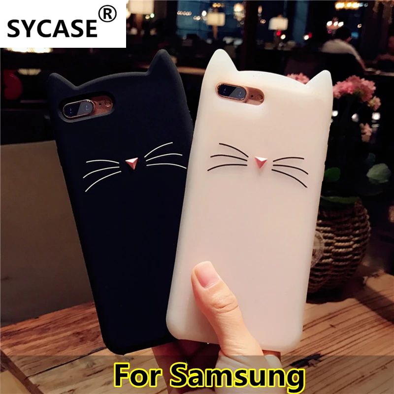 Sycase для samsung S3 S4 S5 S6 S7 S8 S9 Edge Plus Note 3 4 5 8 G530 G360 борода кошачьими ушками на капюшоне