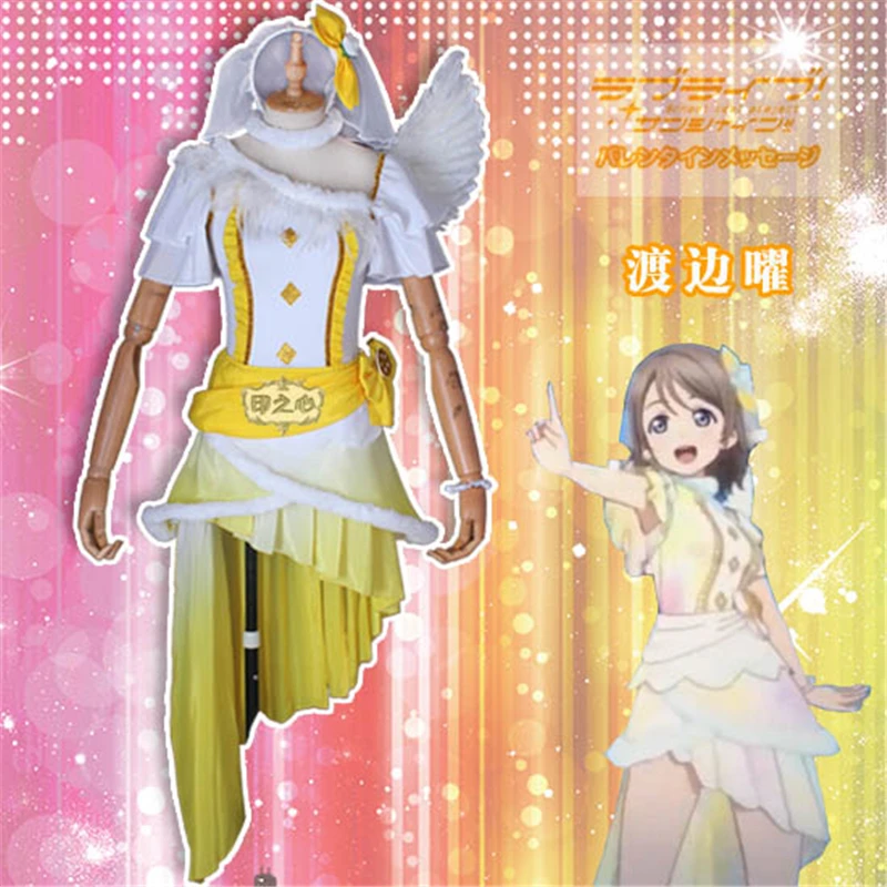 Аниме lovelive sunshine Watanabe You Next сверкающий карнавальный костюм женская униформа Cos H| |