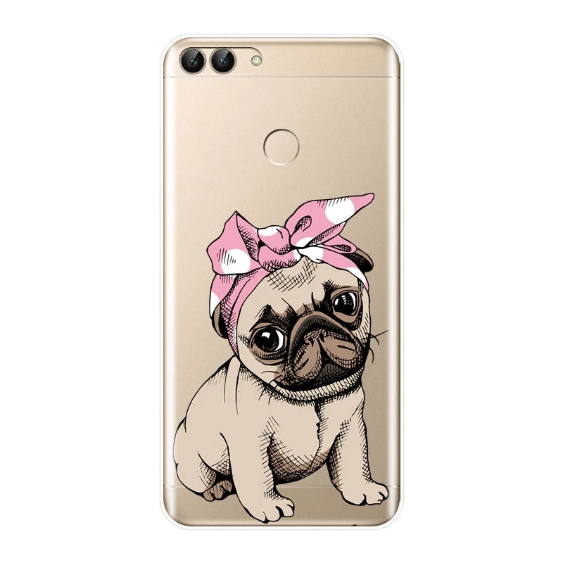 Задняя крышка для huawei P20 Lite Pro P9 P10 Plus P Smart P8 P9 Lite Mini Мопс Французский бульдог щенок Мягкий силиконовый чехол для телефона