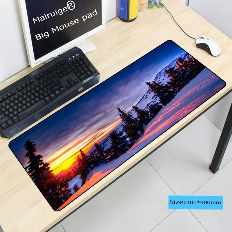 Большой коврик для мыши Mairuige Winter Mountain Противоскользящий из натурального каучука