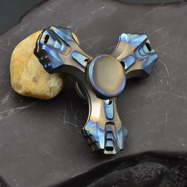Tri Spinner сгоревшая титановая трехлистная цветная Красивая EDC Спиннер для аутизма и