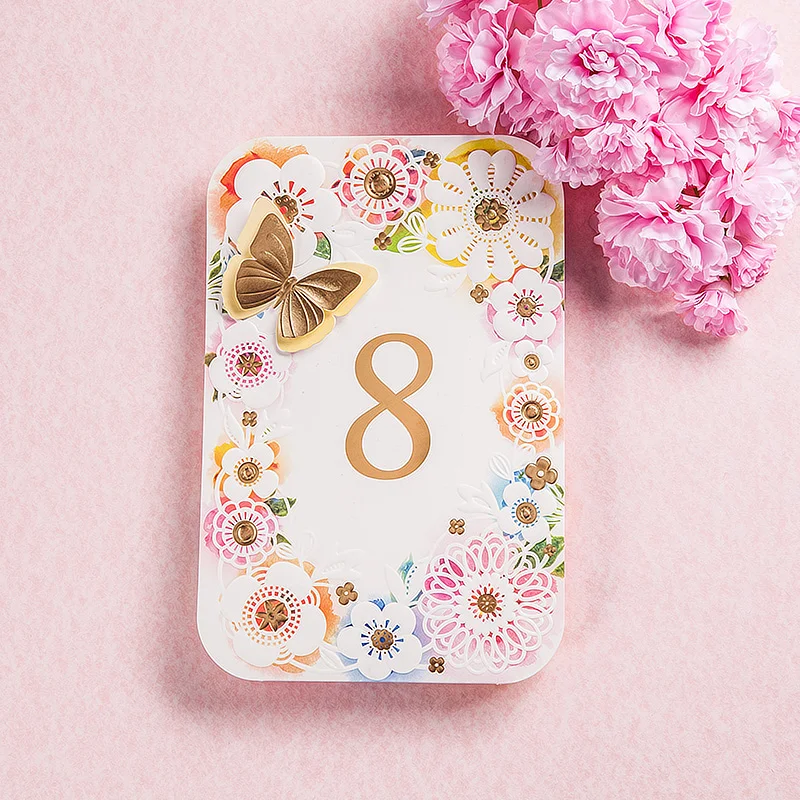 Лазерная резка 3D Бабочка Цветочный Дизайн Свадебные рассадочная карточка с