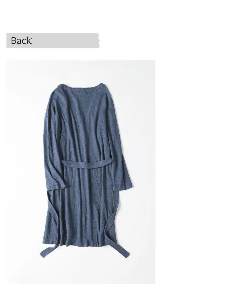 Autumn Brand Robes lovers Pajamas Women Cotton Robe Couples Long Sleeve Robe Female V-neck collar Bathrobe with Belt