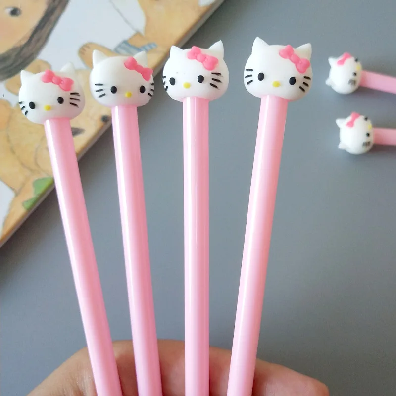 Милый рисунок Hello Kitty гелевая ручка с фигуркой котенка черный нейтральная Kawaii