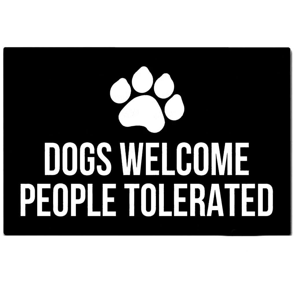 

Custom Funny Entrance Doormat Dogs Welcome People Tolerated Outdoor Indoor Decor Doormat Rubber Non-slip