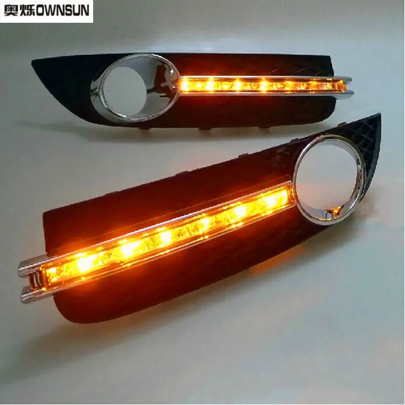 

Ownsun New Updated LED Daytime Running Lights DRL With Black Fog Light Cover For Buick Regal 2009-2013