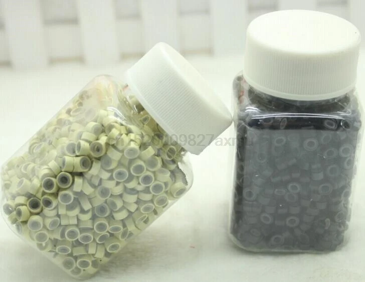 40 Сумки 5.0 мм алюминий micro кольцо силиконовые выстроились ссылки Бусины трубка