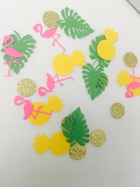 Тропическая тема Фламинго ананас блеск конфеттис стол разброс Свадебные Детские