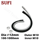 Диаметр 12 мм Светодиодная гусиная шея M10 + M10 держатель ламп змеиные трубки хромированная железная Мягкая трубка для настольной лампы держатель