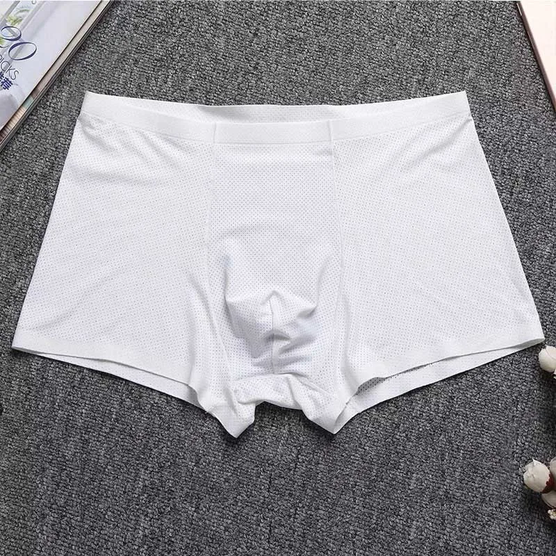 Новинка 3 шт. ледяное шелковое Мужское нижнее белье мужские боксеры чистый цвет