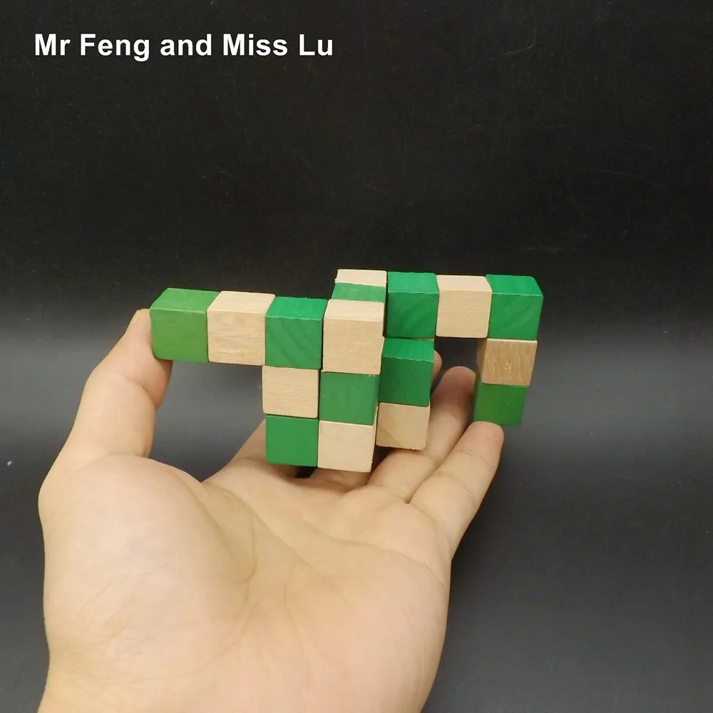Деревянный замок Kong ming Lu ban 3D куб дракона зеленые блоки подарок для детей | Игрушки