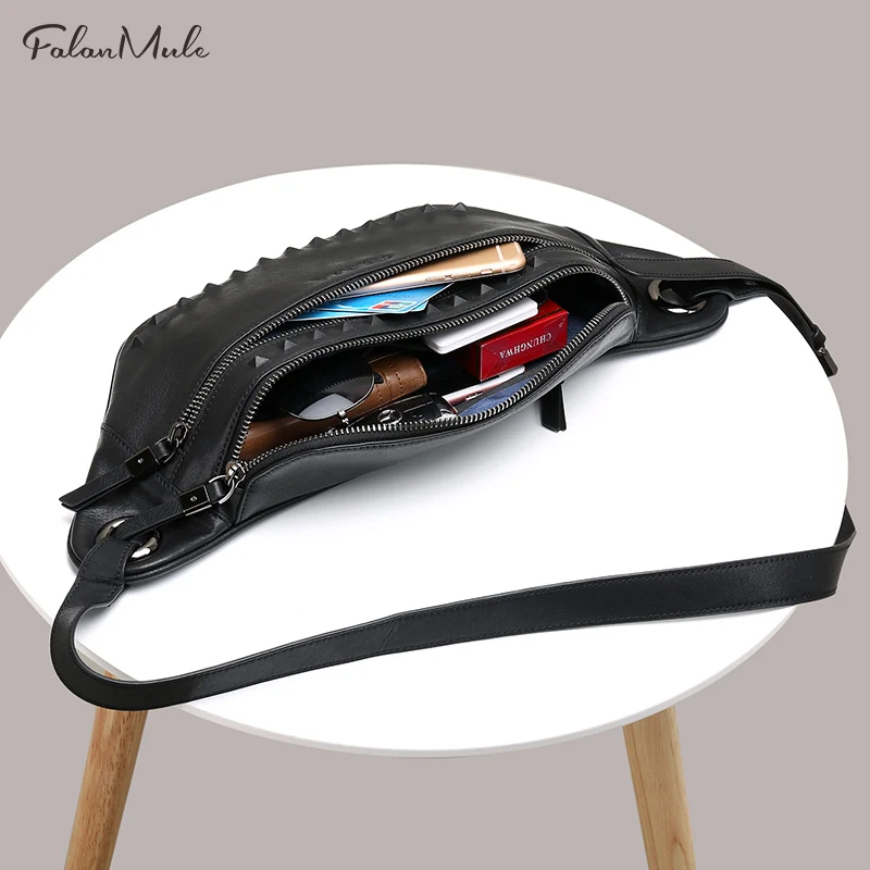 Falan Mule 2019 Chest Bag Men Fashion 100% Genuine Cow Leather Crossbody Male Belt Waterproof Shoulder Bags Waist Pack 1746-65 | Багаж и
