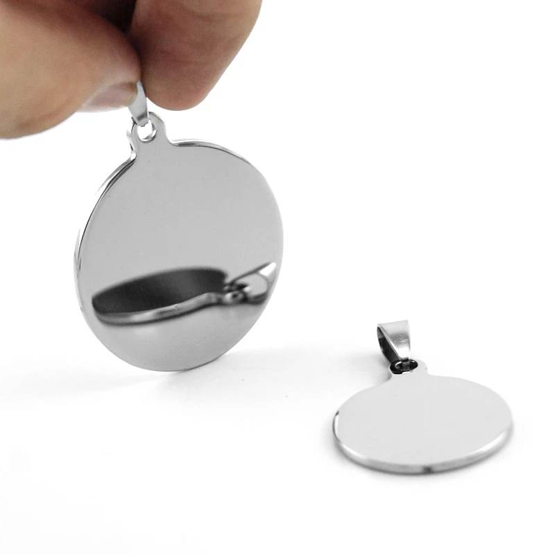 Круглые Подвески Simsimi из нержавеющей стали круглые бирки с наружными отверстиями