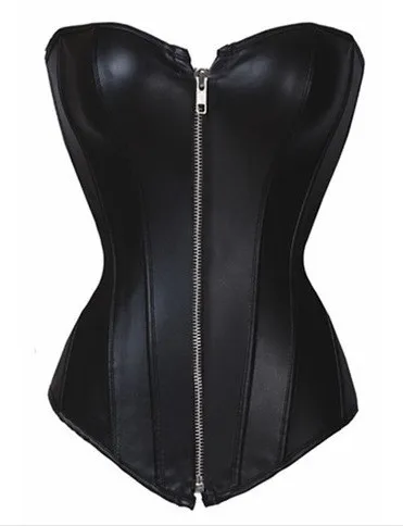 Женский кожаный корсет на молнии черный красный размера XL XXL 6XL|leather corset|women corsetcorset