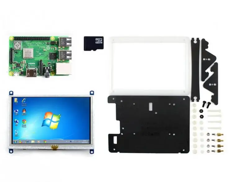 Raspberry Pi 3 Model B + комплект разработки (тип E) 5-дюймовый HDMI LCD (B) Двухцветный чехол
