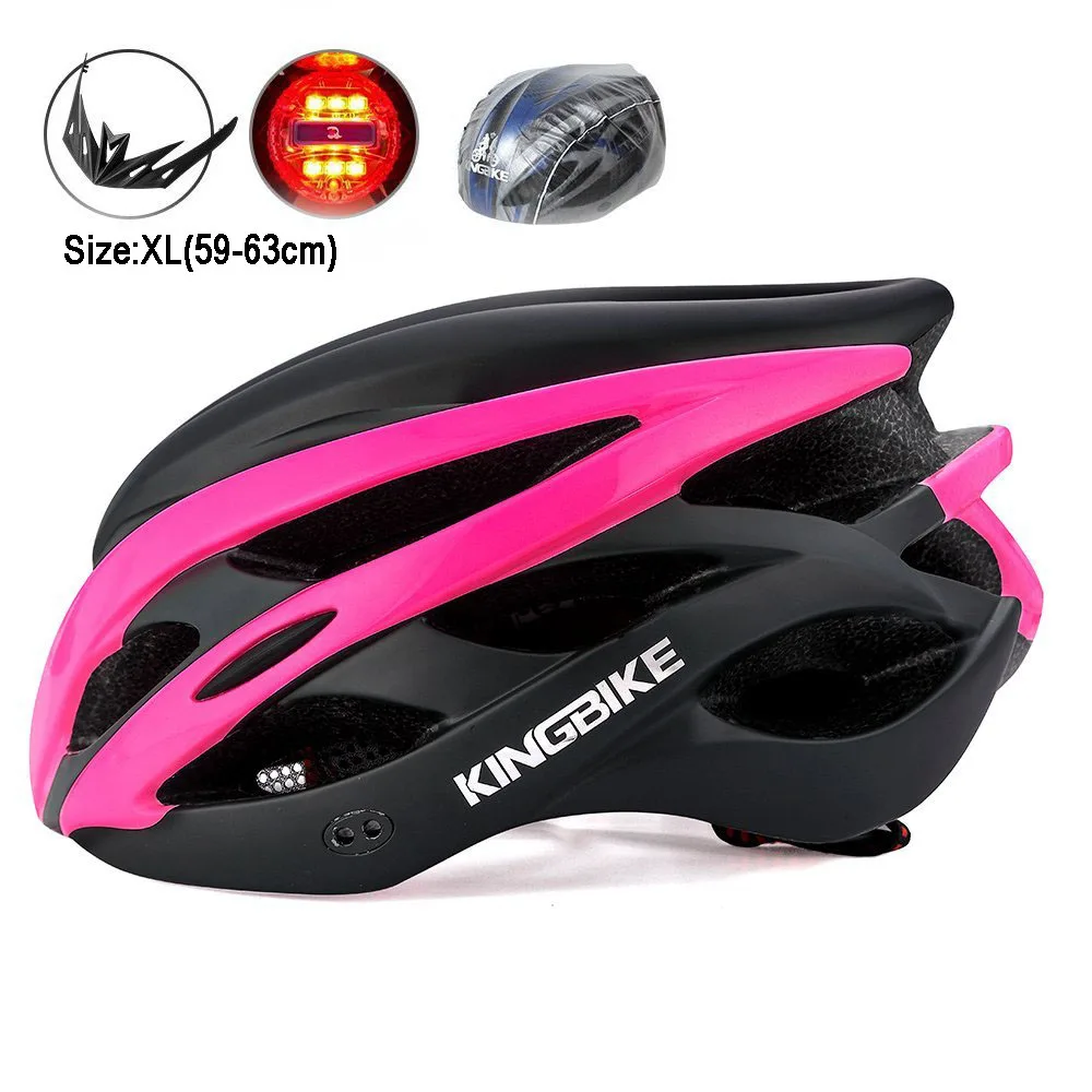 pink-XL KINGBIKE светильник, велосипедный шлем для шоссейного велосипеда, женский, мужской, mtb, велосипедный шлем, дышащий шлем, casco bicicleta hombre casque velo - Цвет: pink-XL