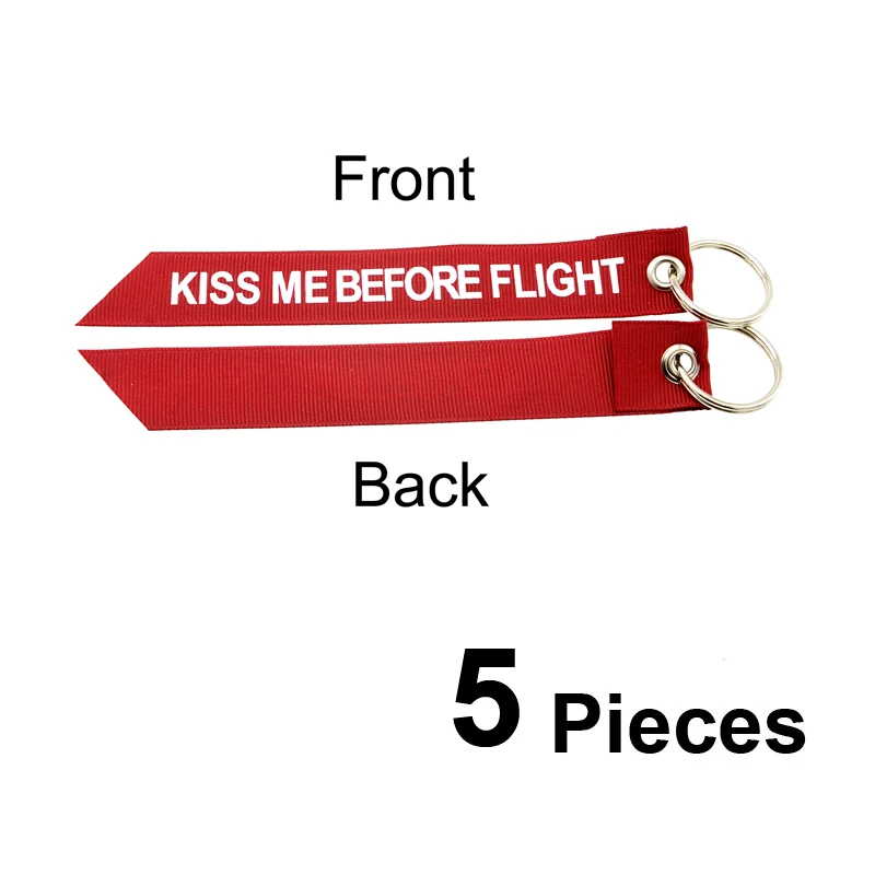 KISS ME ribbon 5pcs 5 шт., новинка, безопасный брелок для ключей, лента, поцелуй меня перед полетом, для путешествий, сумка Предупреждение, модное украшение - Цвет: KISS ME ribbon 5pcs