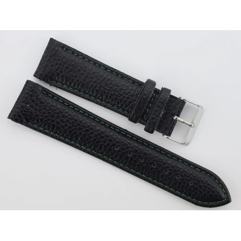 

Watch Band 22mm Soft Sweatband PU Leather Watch Strap Steel Buckle Wrist Black colors WatchBand