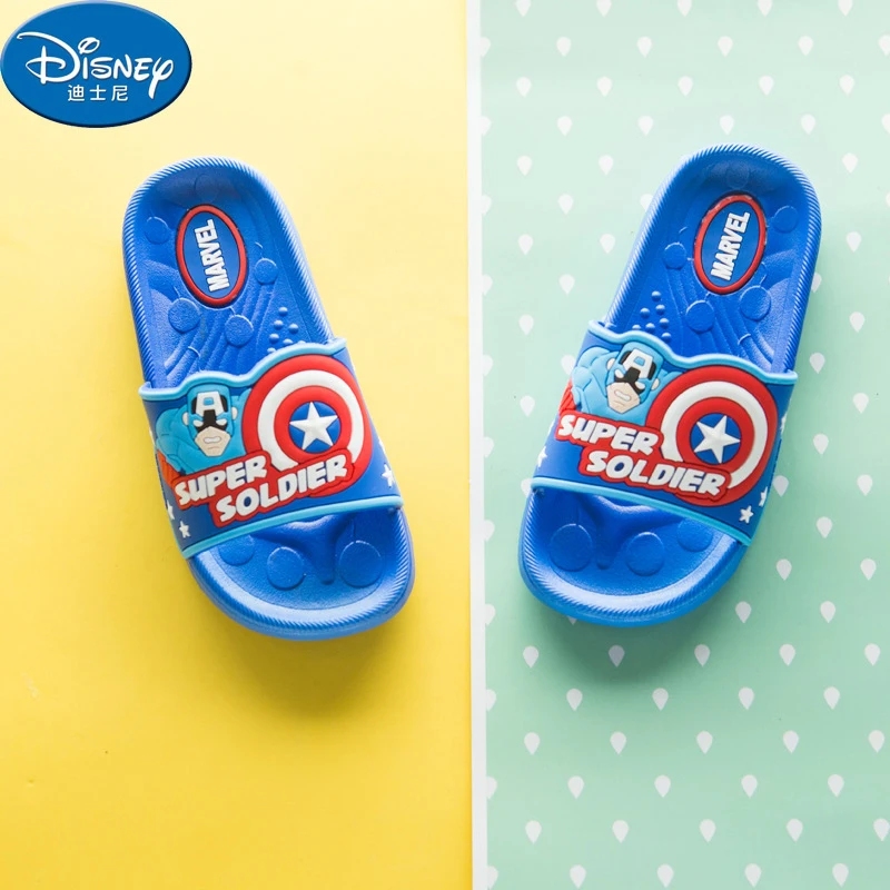 Disney Shoes Flip Flop For Kids Marvel Spiderman Baby Boy Girls Summer Cartoon Non-slip PVC Flat Heels Size 24-35 |