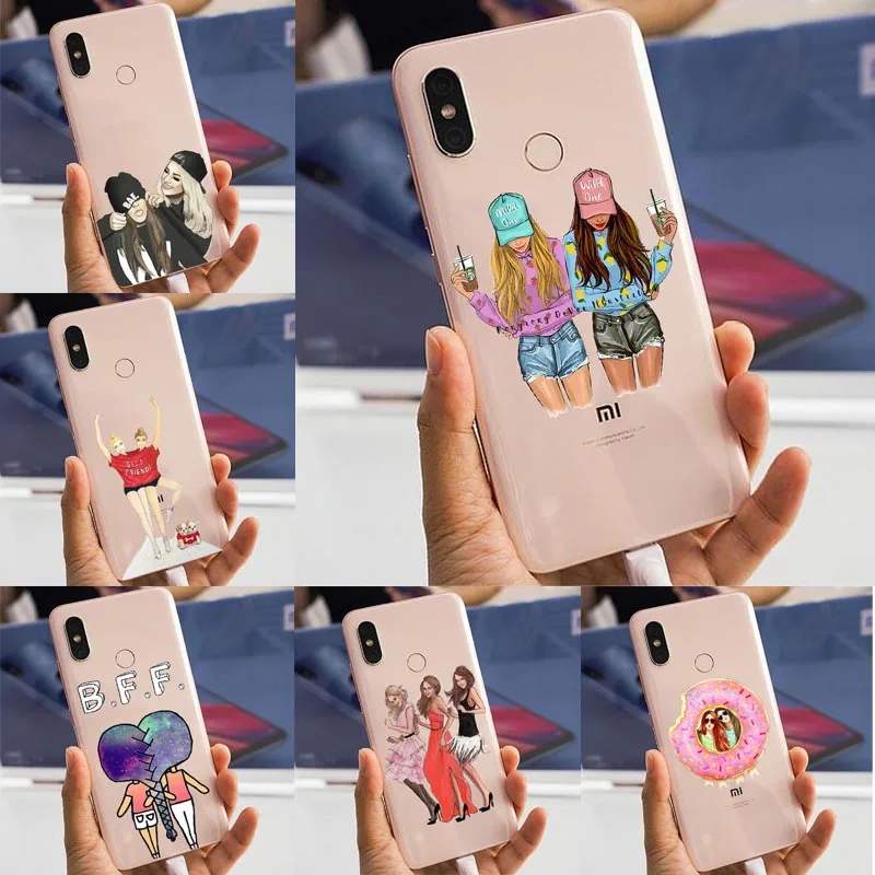 Уникальный роскошный мягкий силиконовый чехол для телефона BFF Best friends girly Red rice NOTE6