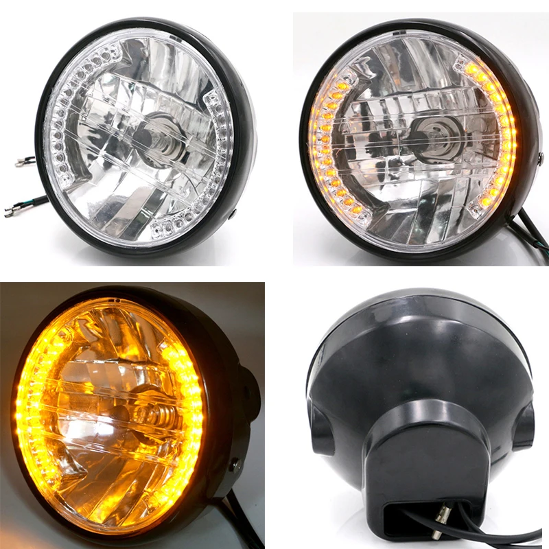 

Светодиодный головной фонарь из АБС-пластика для мотоцикла, налобный фонарь для мотоцикла, 12 В постоянного тока, универсальная передняя лам...