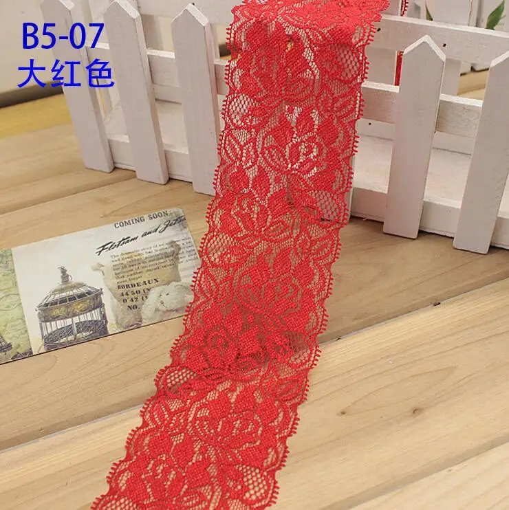 5 метров ширина 6 см эластичная кружевная вышитая отделка черная декоративная