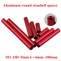 10pcs m3 aluminum column post red aluminum round standoff spacer spacing screws rc model parts