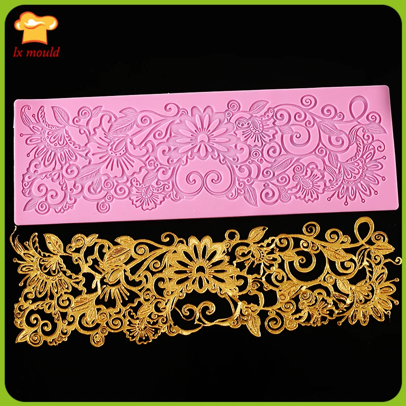 

Totem Flower Mat Baking Mould Nut Lace Mat Cake Molds Chocolate Fondant Texture Mat