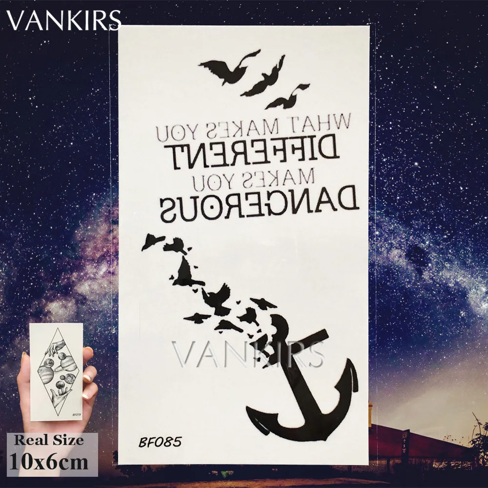 VBF085 Водостойкие эскизные тату перо, временные женские боди-арта, тату-Стикеры для девушек, геометрические хны, птицы, татуировки, поддельные наклейки в виде листьев - Цвет: VBF085