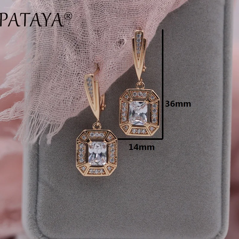 Женские серьги-подвески PATAYA серьги из розового золота 585 пробы с белыми