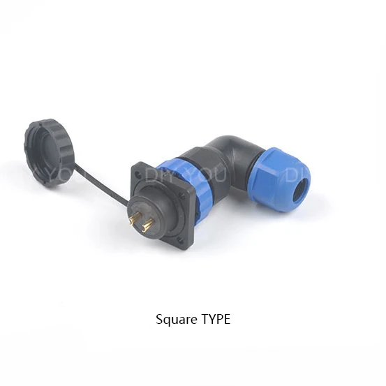 Square TYPE SP16 IP68 водонепроницаемый док авиационным соединителем с разъемом «папа» и муфтовый стыковочный переводник 2/3/4/5/6/7/9 контактный разъем для монтажа в панель Кабельный разъем - Цвет: Square TYPE