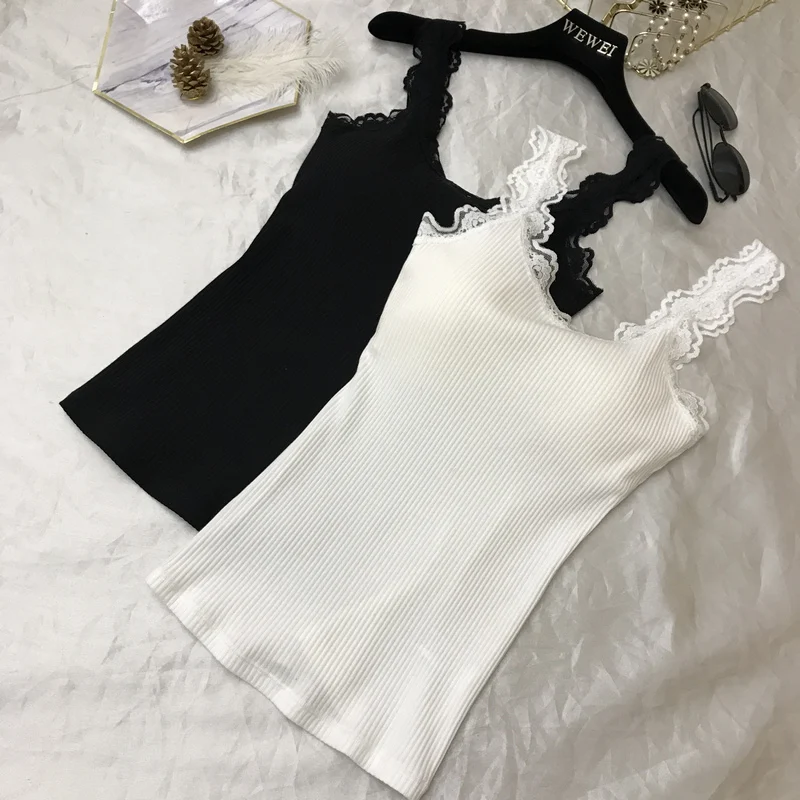 ALPHALMODA, новинка, женский кружевной вязаный топик, корейский стиль, вертикальный Rip Lace Sling, тонкий, милый, женский, летний, вязаный топик