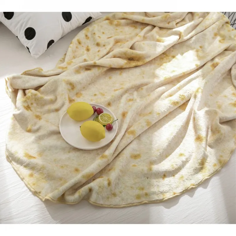 Фланелевое мягкое одеяло Tortilla мексиканское Burrito трикотажное круглое забавное