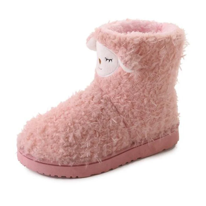 TANGNEST/мультфильм овец узор зимние сапоги женские теплые плюшевые домашняя обувь