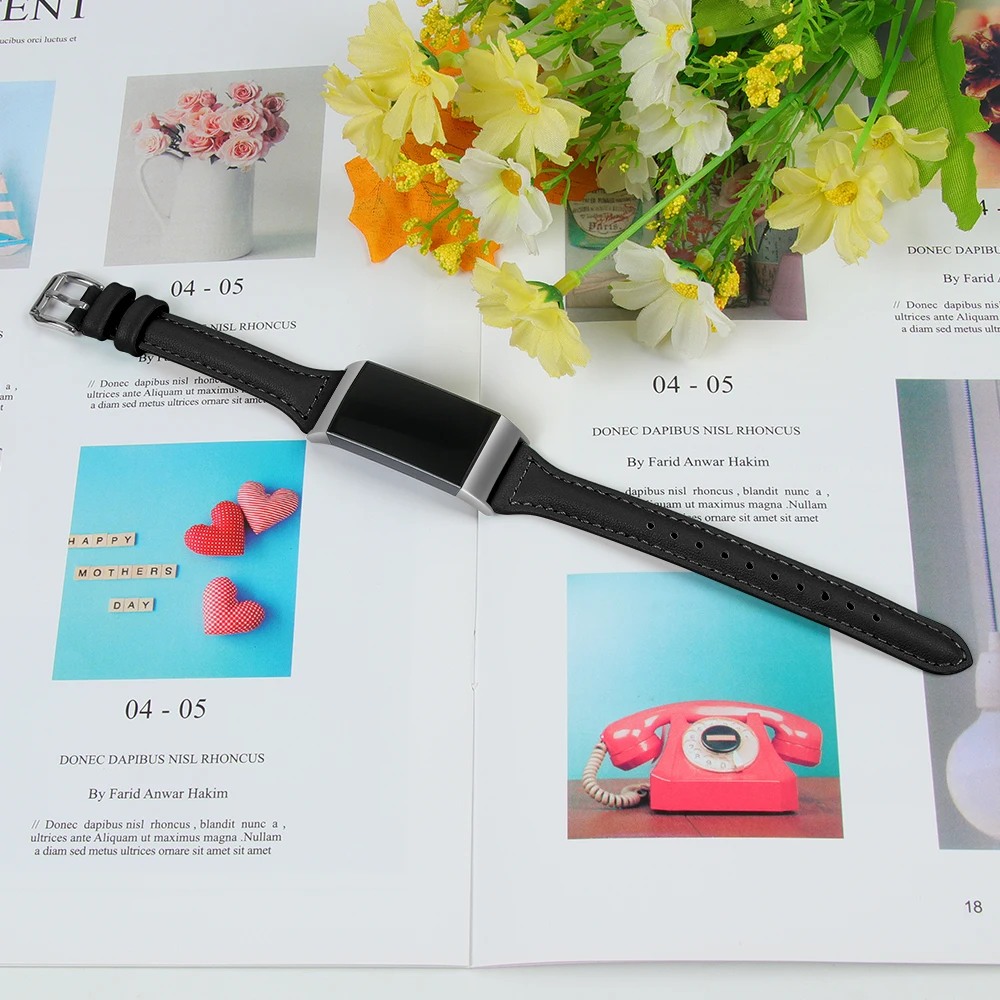 Joyozy для Fitbit Charge 3 Кожаный браслет ремешок для Fitbit Charge 3 фитнес-трекер Смарт-часы сменный ремешок