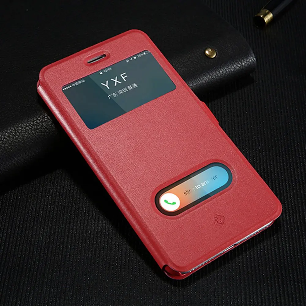 Kisscase флип-Чехлы Магнитный вид из искусственной кожи чехол для samsung Galaxy S8 Plus S7 S6 Edge Note 4 5 S4 S5 подставка держатель чехол - Цвет: Red