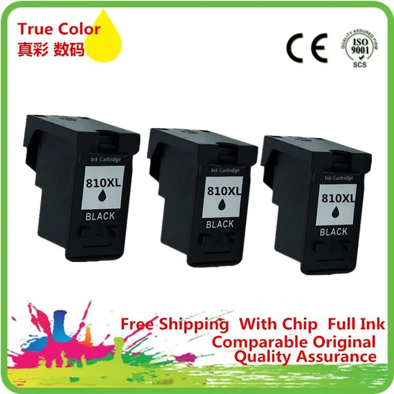 Картридж восстановленные для Canon PG-810 XL PG-810BK PG 810 PG810 PG810BK CL811 CL-811 Pixma MP276 MP287 MP486 MP496 MP497 - Цвет: 3BK