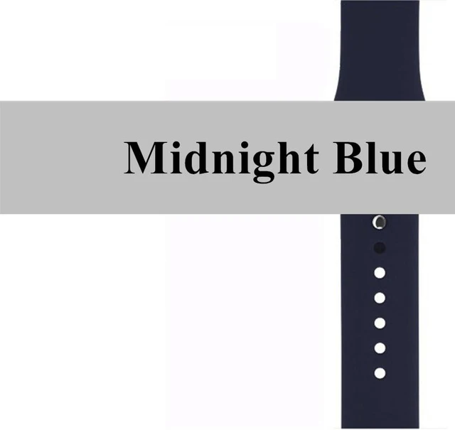 Midnight blue Спортивный силиконовый ремешок для наручных часов или ремешок для apple watch 38 мм/42 мм 40 мм/44 мм ремешок для часов iwatch seris 4 3 2 1 - Цвет ремешка: Midnight blue
