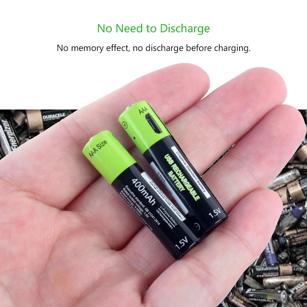 USB Перезаряжаемый Аккумулятор 400mAh AAA зарядный кабель li polymer po перезаряжаемый