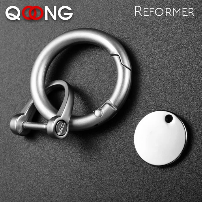 set 2 QOONG пользовательские надписи высокое качество металлический брелок для автомобиля chaviro инновационные цепочки кольца для ключей держатель Съемный брелок Y68 - Цвет: set 2