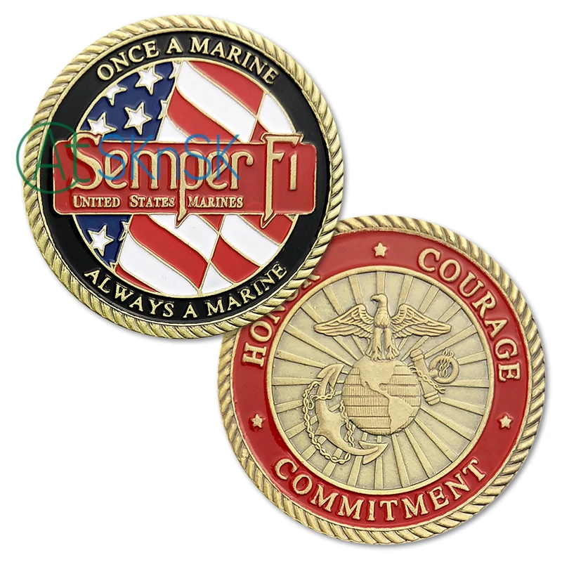 1 шт образец США морской корпус вызов монеты Semper Fidelis один раз всегда USMC
